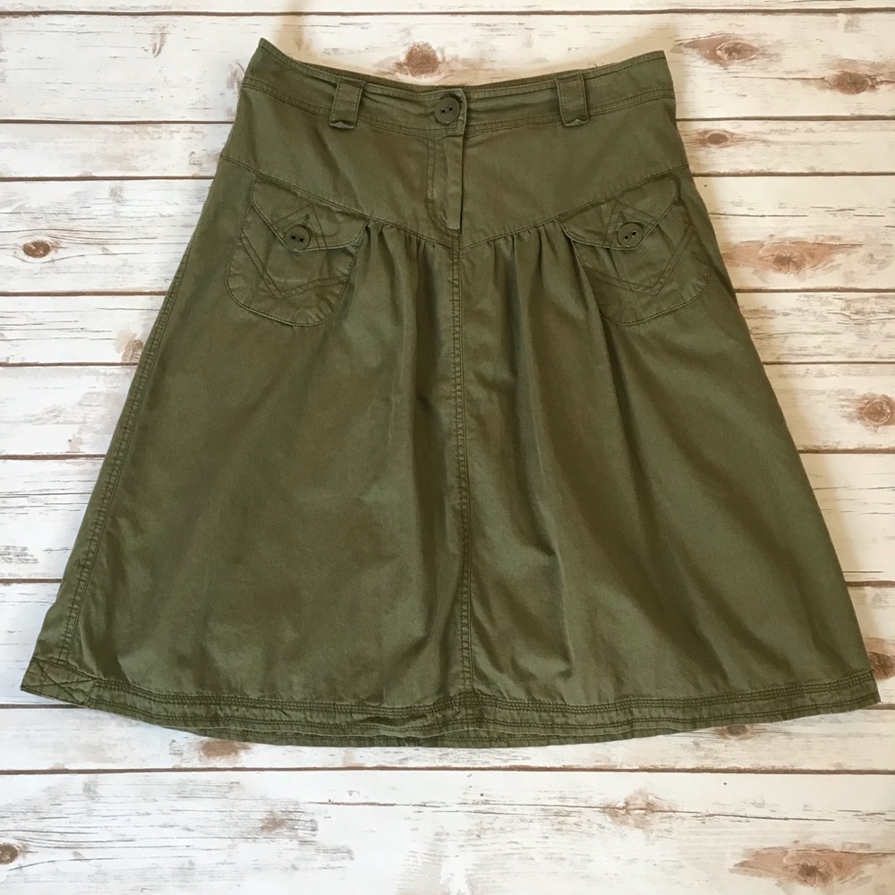 H&M Green High Waist Skirt Size 10